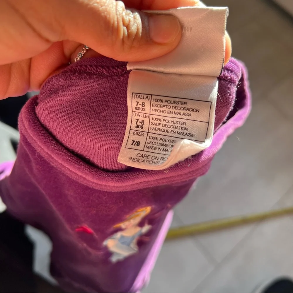 Disney vintage y2k purple Princess Velvet Dress long sleeve size‎ 7/8